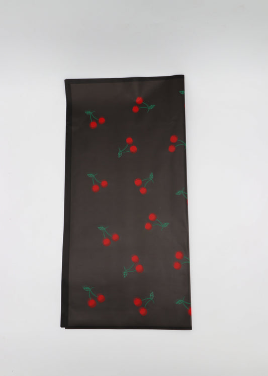 Cherry Transparent Border Floral Paper